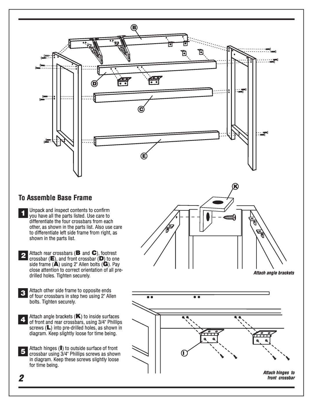 Alvin Titan II manual To Assemble Base Frame, C E 