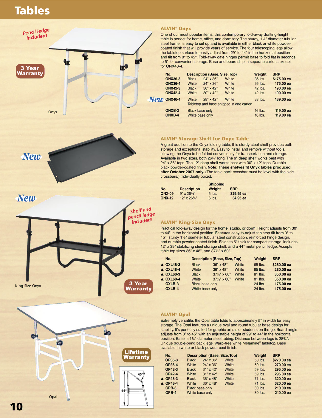 Alvin XX-3-XB, XX-4-XB, XV-4-XB, XV-3-XB Alvin Onyx, Alvin Storage Shelf for Onyx Table, Alvin King-Size Onyx, Alvin Opal 