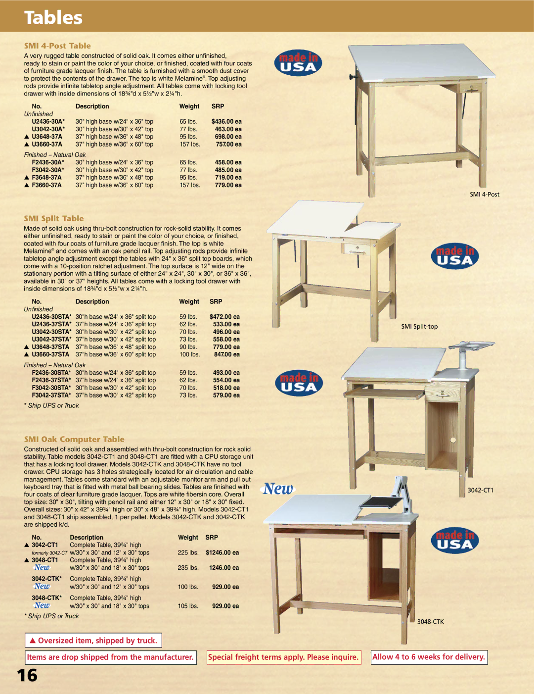 Alvin XX-4-XB, XV-4-XB, XX-3-XB, XV-3-XB manual SMI 4-Post Table, SMI Split Table, SMI Oak Computer Table 