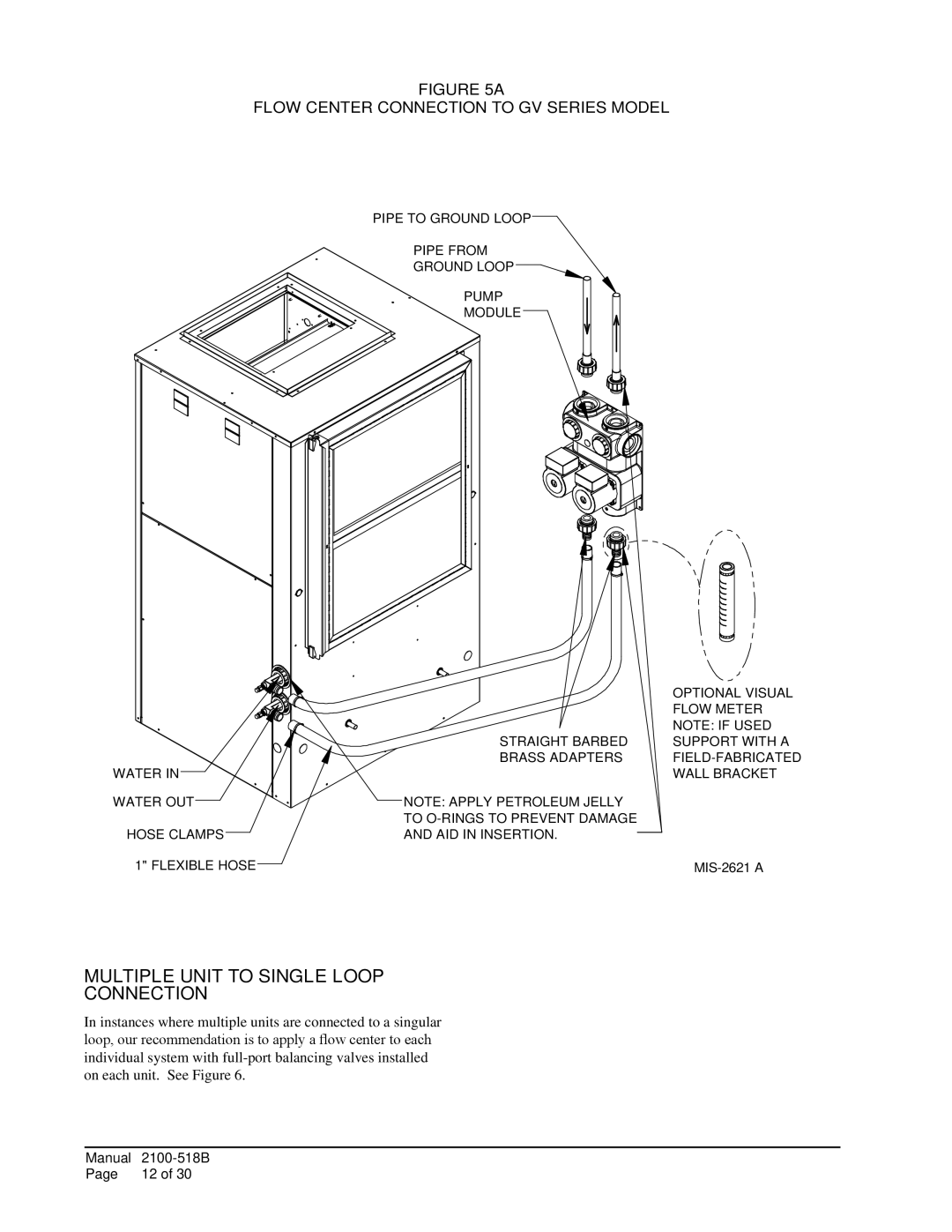 AMABILIA DORFC-2, DORFC-1 Multiple unit to single loop connection, Flow center connection to GV Series model 