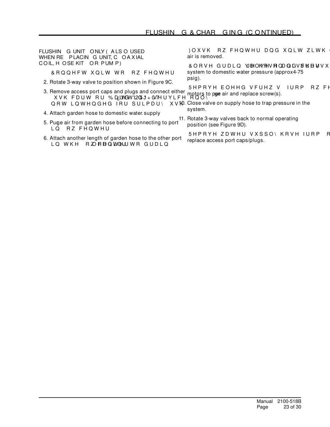 AMABILIA DORFC-1, DORFC-2 installation instructions Flushing & charging 