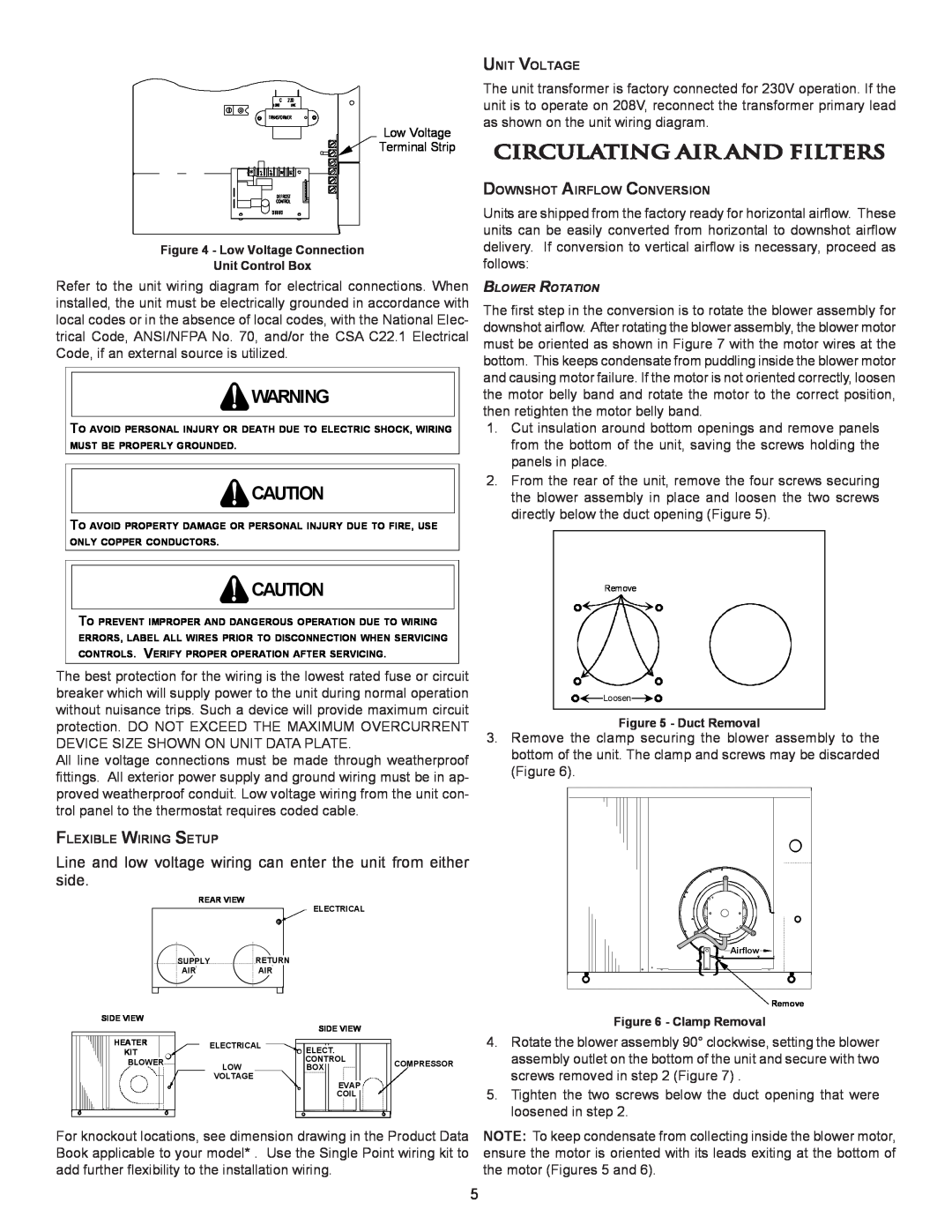 Amana 10730418 installation instructions Circulating Air And Filters 