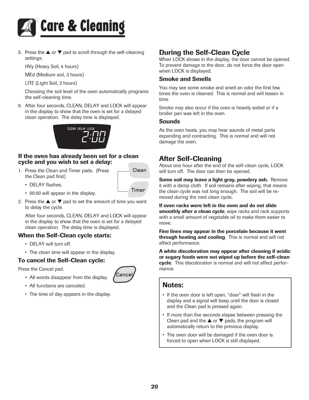 Amana 8113P454-60 warranty During the Self-Clean Cycle, After Self-Cleaning 