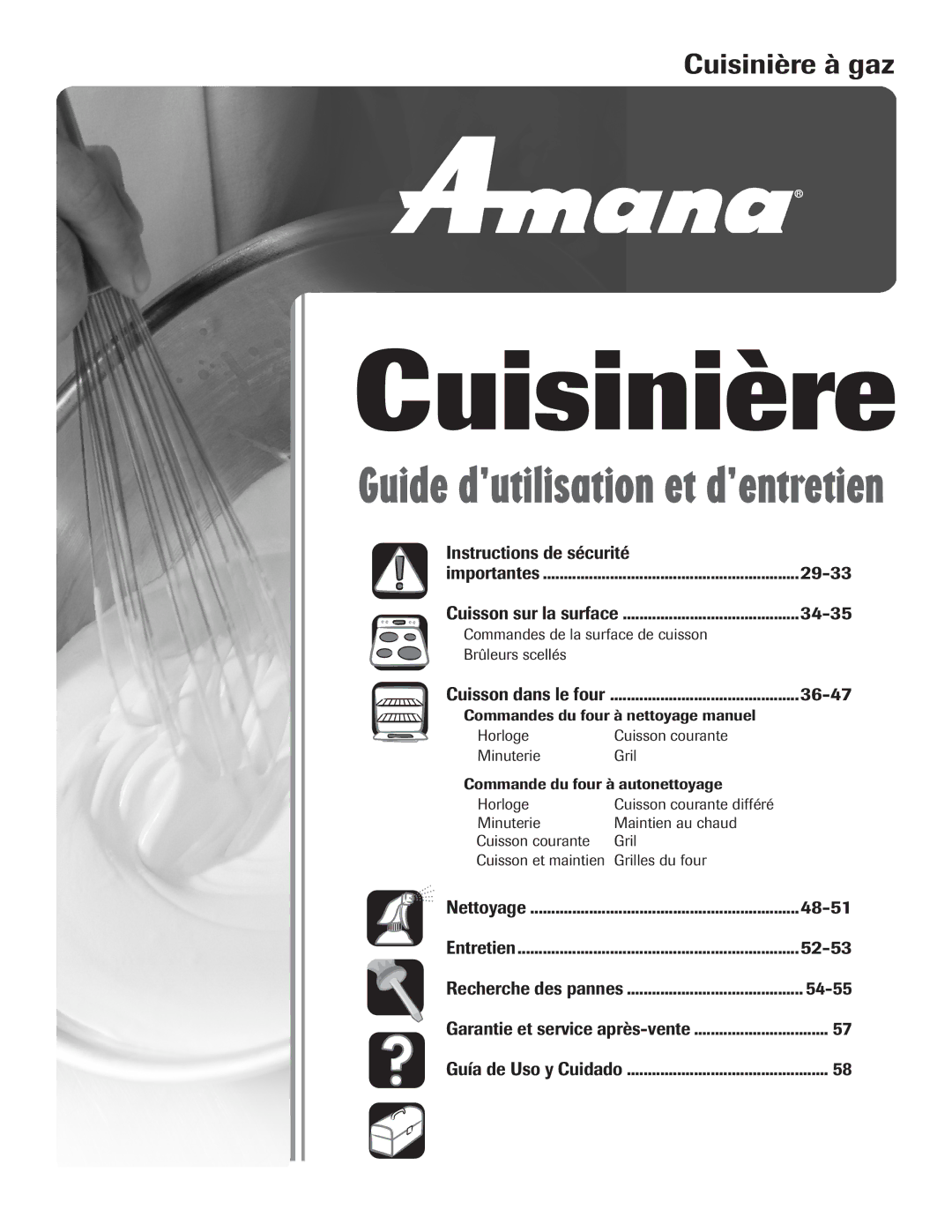 Amana 8113P515-60 manual Cuisinière à gaz 