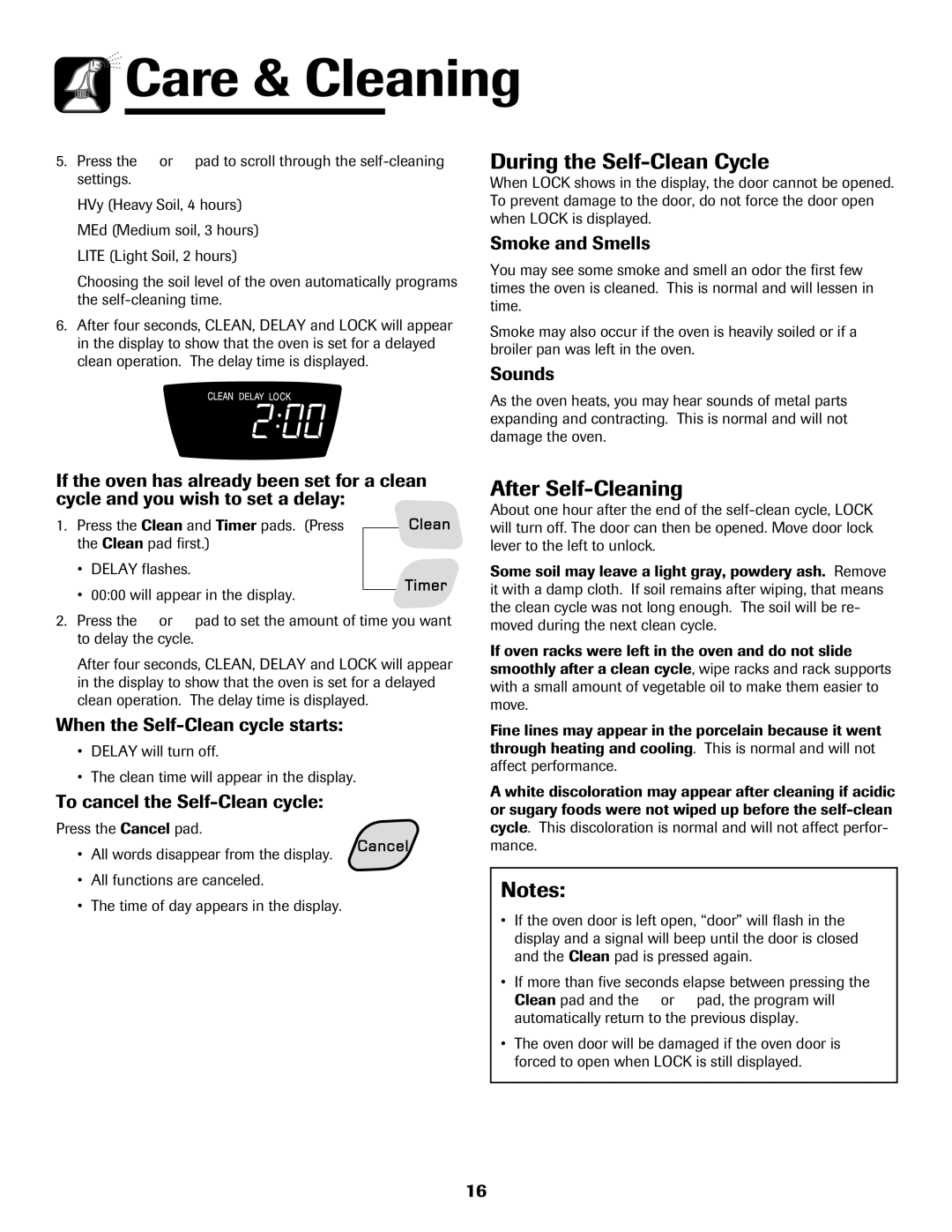 Amana 8113P550-60 manual During the Self-Clean Cycle, After Self-Cleaning 