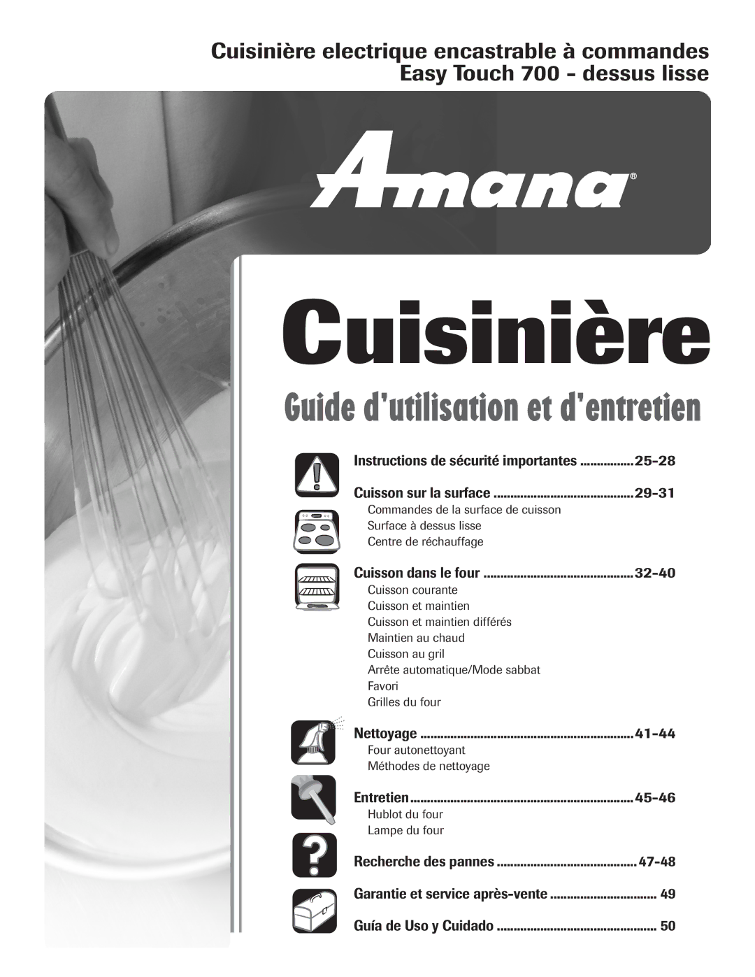 Amana 8113P550-60 manual 25-28, 29-31, 32-40, 41-44, 45-46, 47-48 