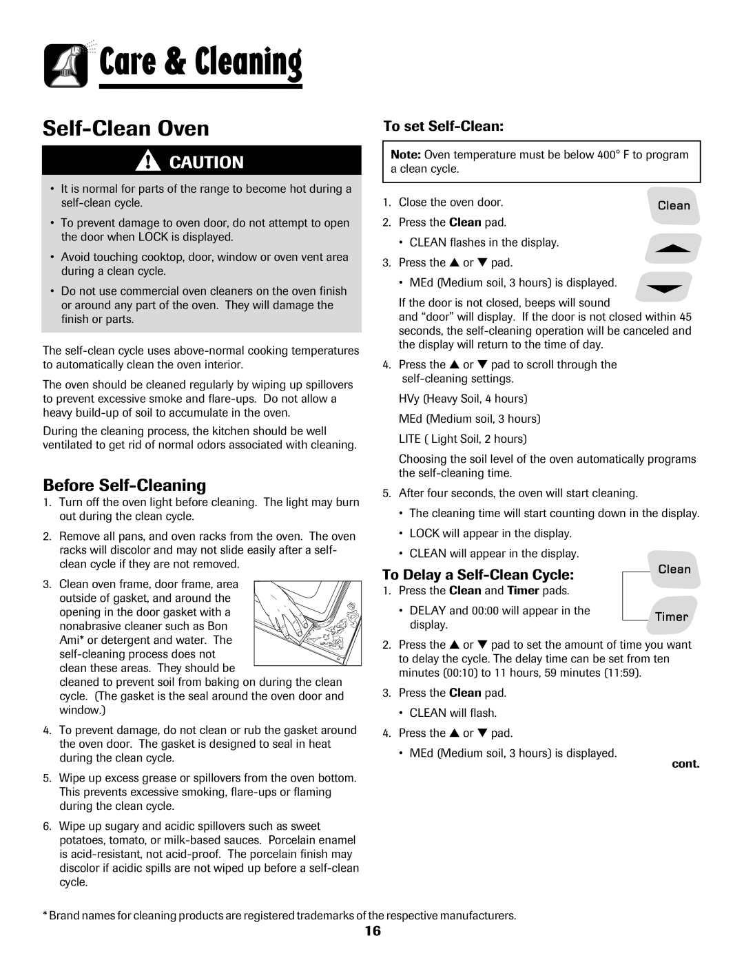 Amana 8113P598-60 manual Before Self-Cleaning, To set Self-Clean, To Delay a Self-Clean Cycle 