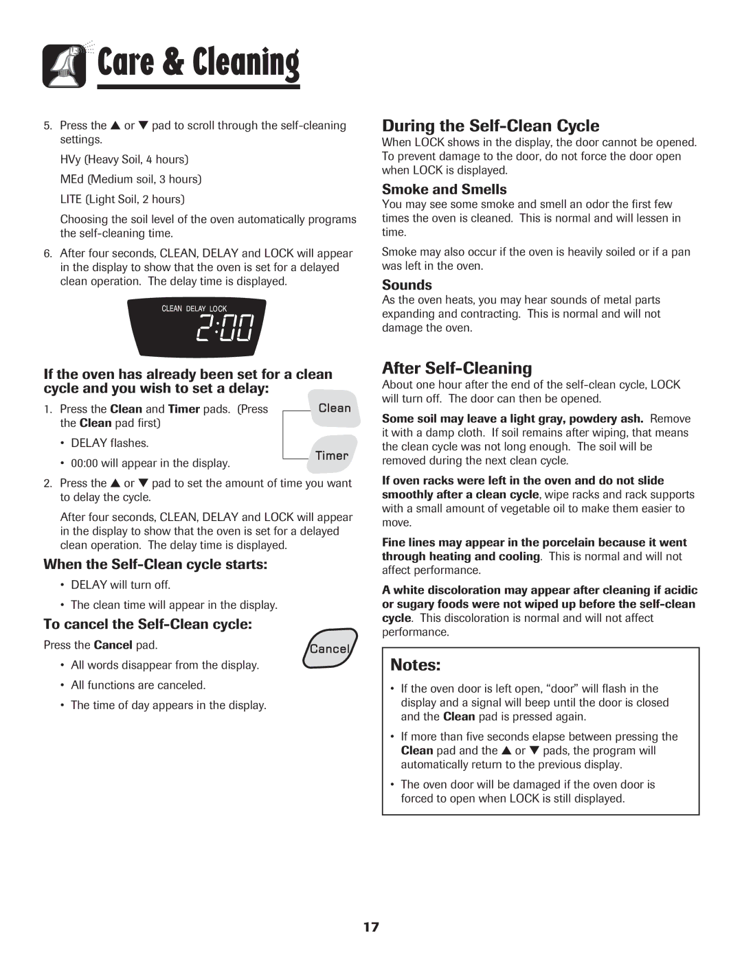 Amana 8113P598-60 manual During the Self-Clean Cycle, After Self-Cleaning 