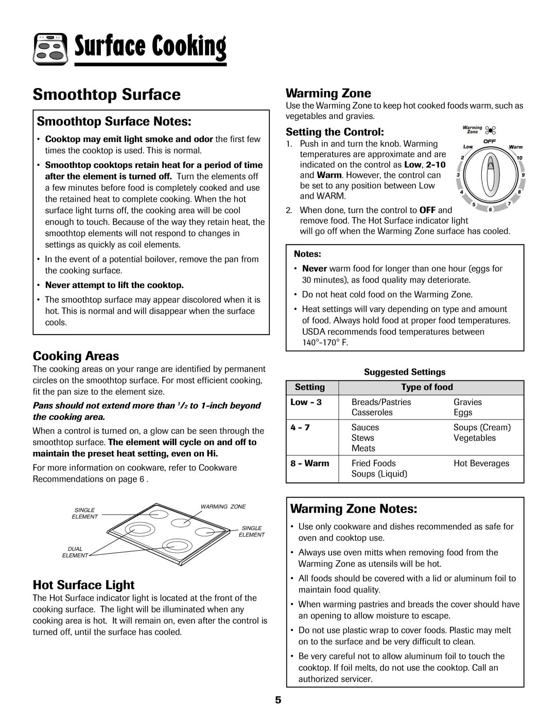 Amana 8113P765-60 important safety instructions Smoothtop Surface 