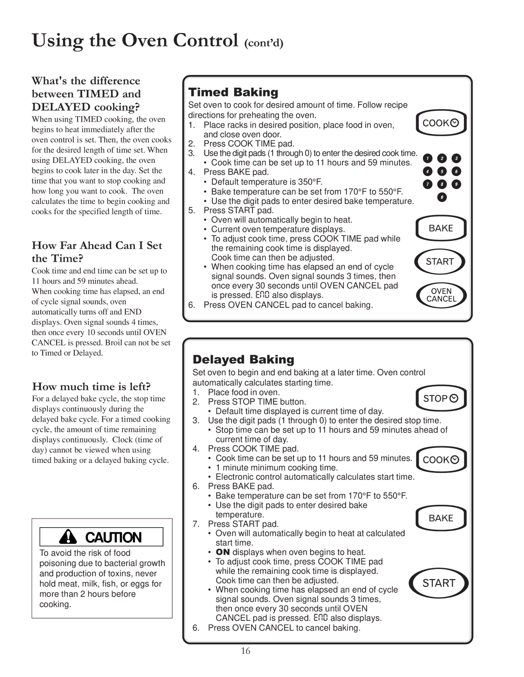 Amana ACF4255A owner manual How Far Ahead Can I Set the Time?, How much time is left?, Timed Baking, Delayed Baking 