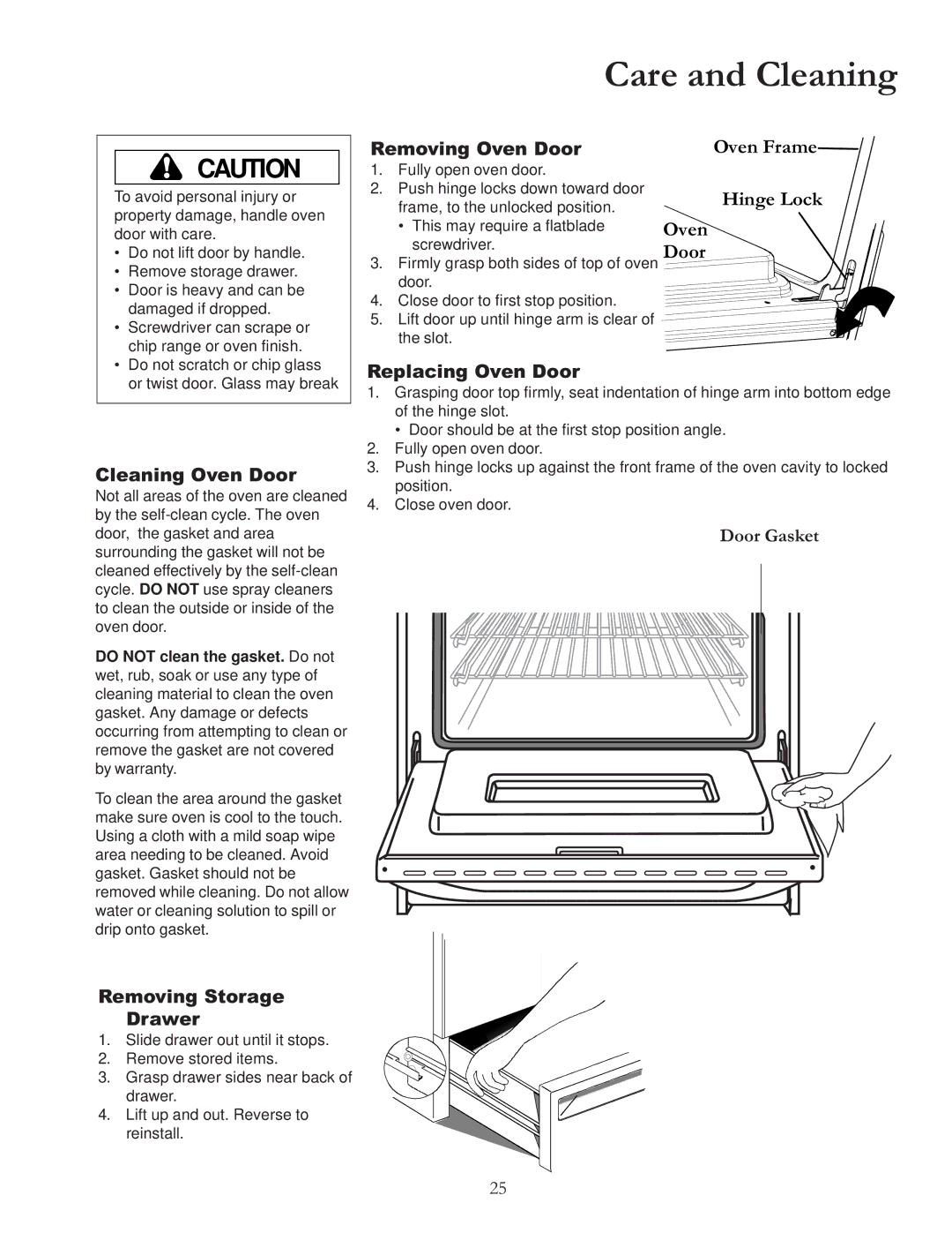 Amana ACF4255A owner manual Care and Cleaning 