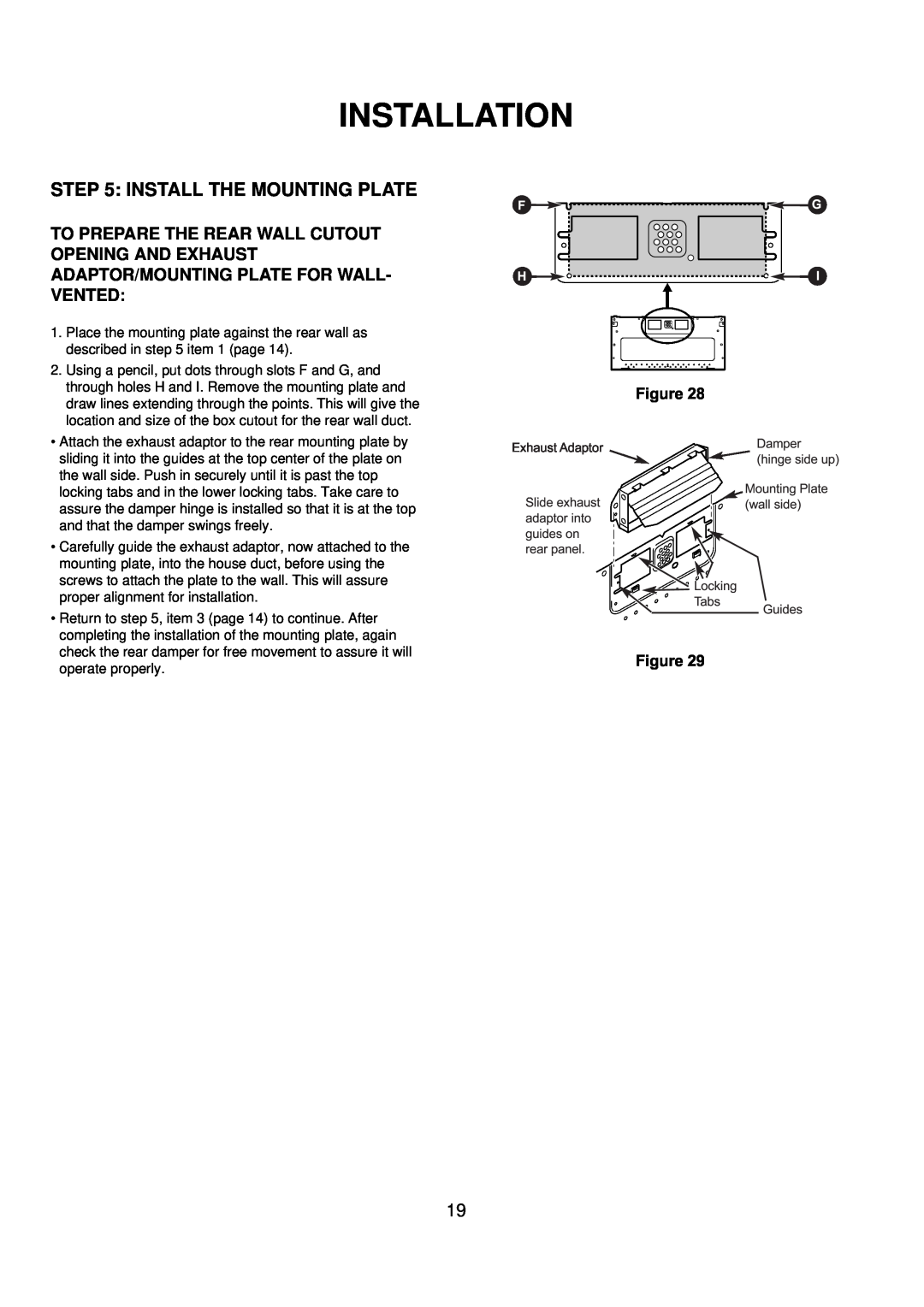 Amana ACO1520A important safety instructions Installation, Install The Mounting Plate, Figure 