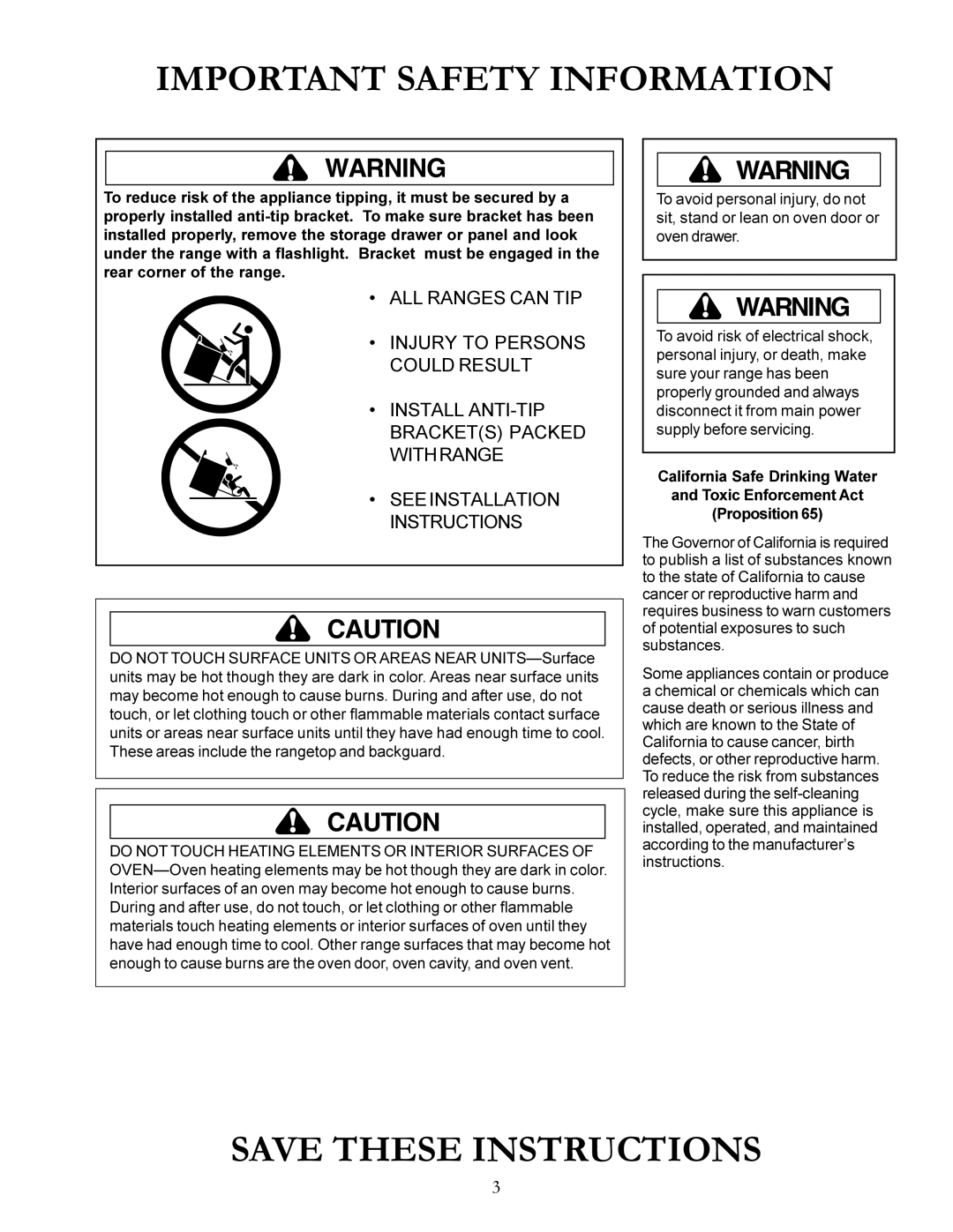 Amana ACS7280A, ACS7270A owner manual Important Safety Information 