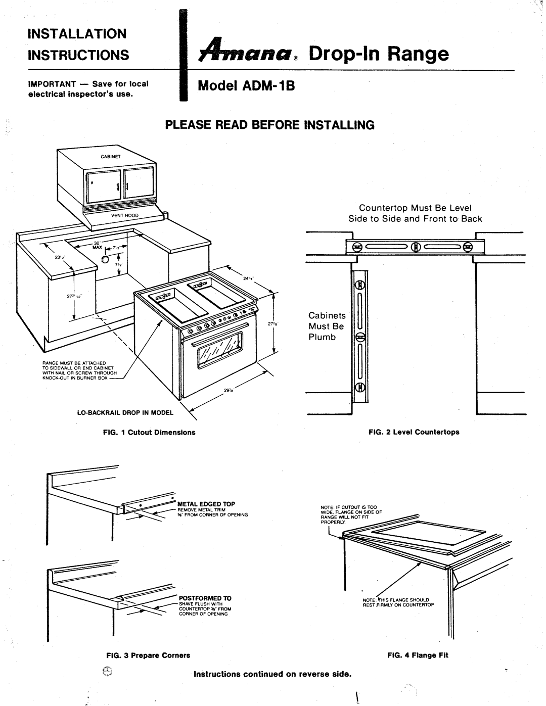 Amana ADM-1B manual 