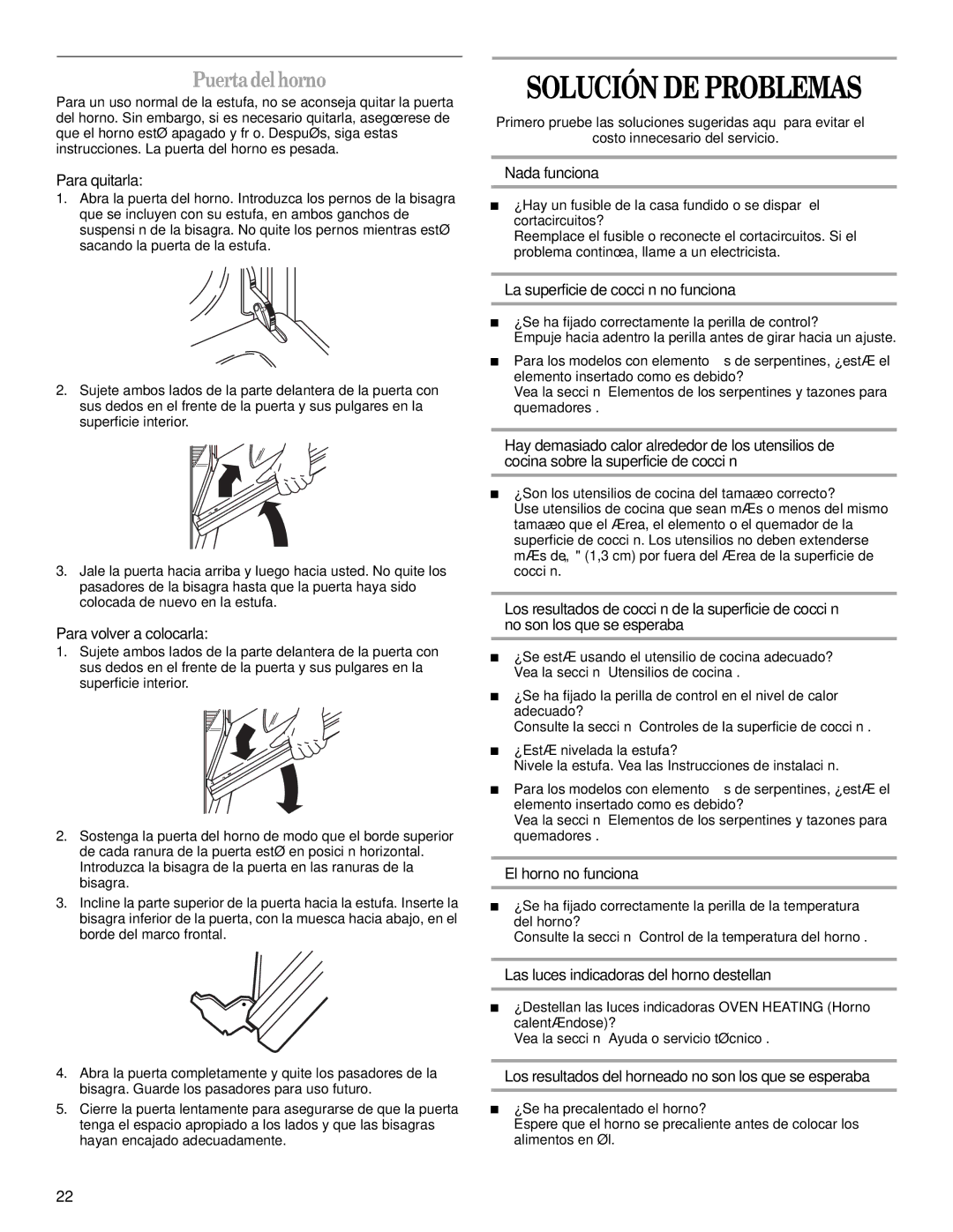 Amana AEP222VAW manual Puertadelhorno 