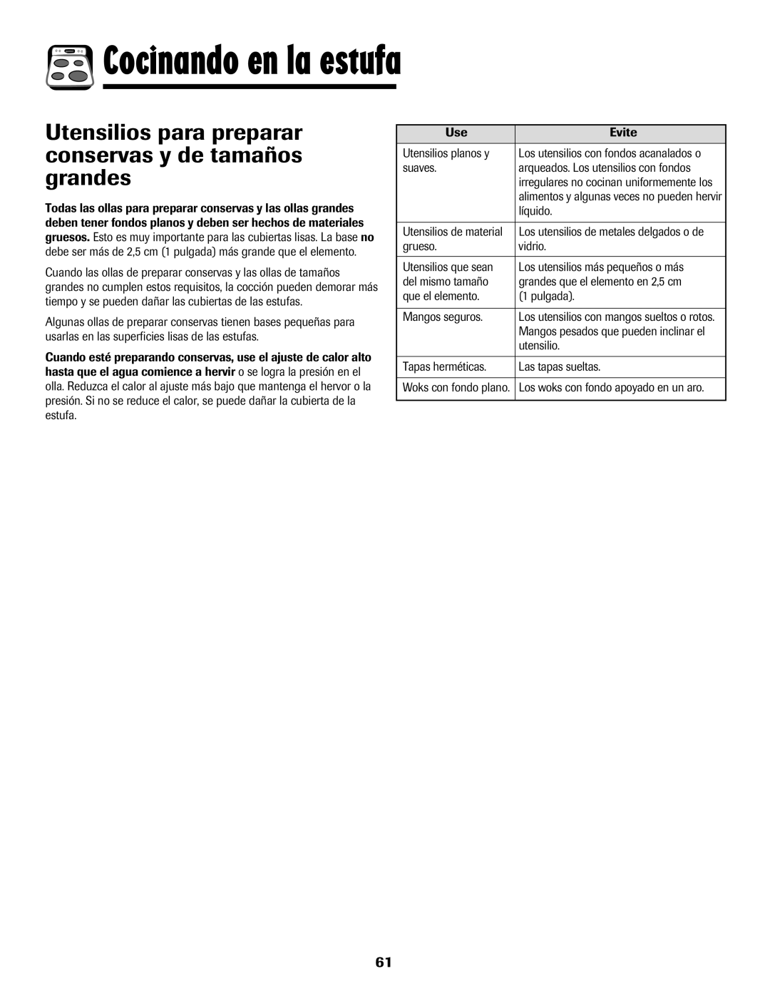 Amana AER5722CAS Utensilios para preparar conservas y de tamaños grandes, Suaves Arqueados. Los utensilios con fondos 