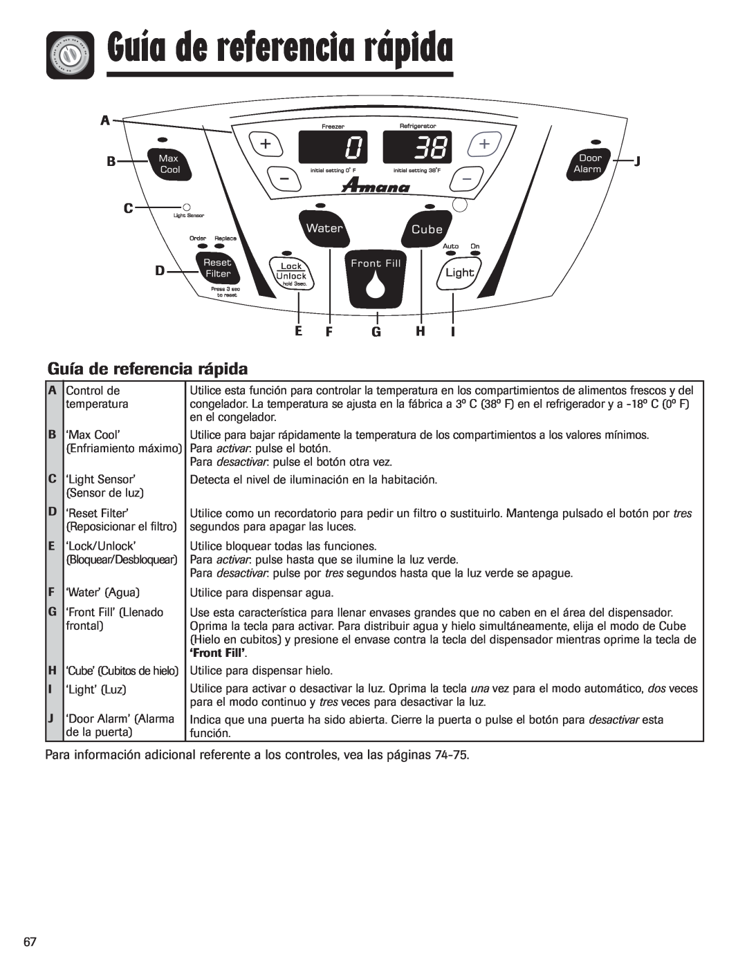Amana AFI2538AEW important safety instructions Guía de referencia rápida 