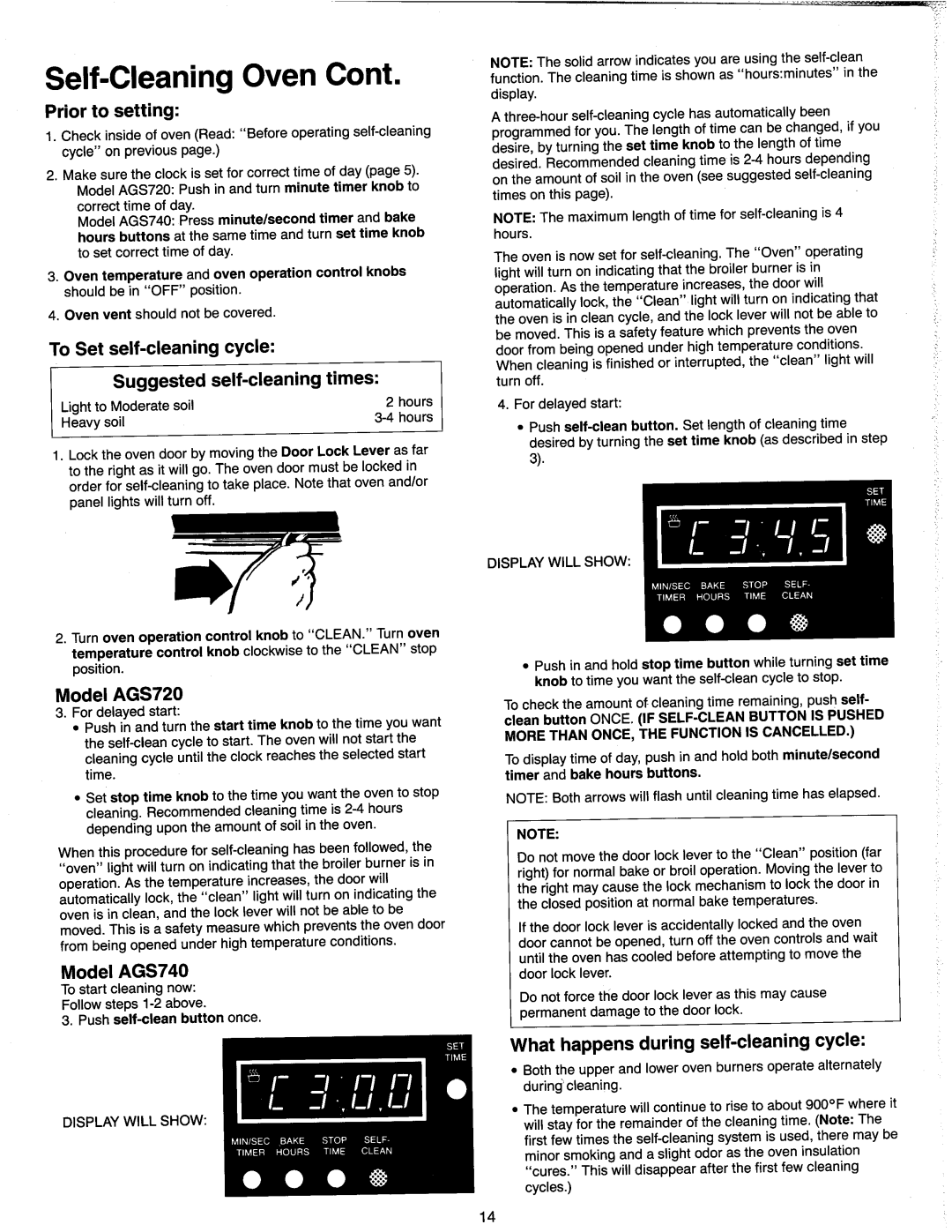 Amana AGC710, AGS740, AGS720 manual 