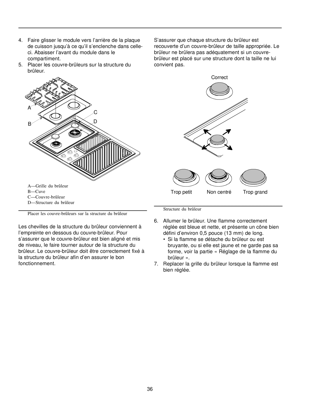 Amana AKGD3050 owner manual Structure du brûleur 