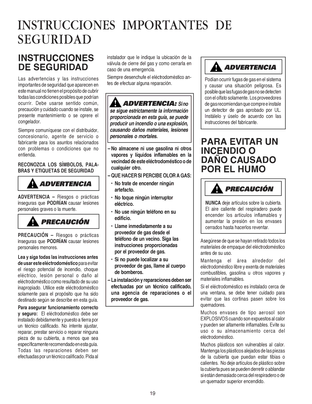 Amana AKS3640, AKS3040 important safety instructions Instrucciones Importantes DE Seguridad, Instrucciones DE Seguridad 