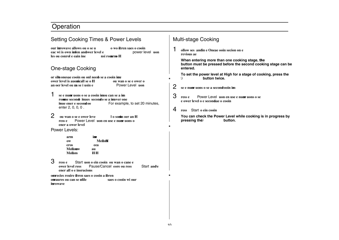 Amana AMC4080AAQ, AMC4080AAW, W10177943 owner manual Setting Cooking Times & Power Levels, One-stage Cooking 