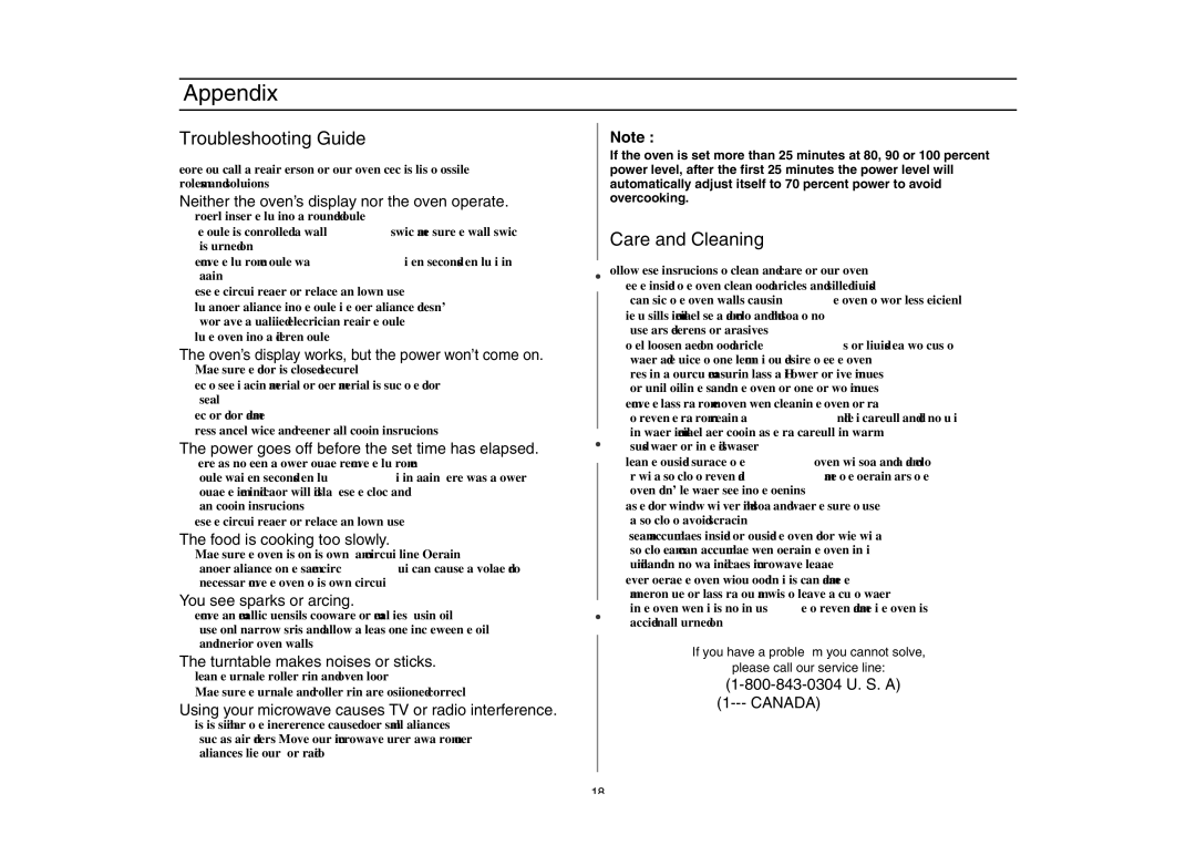 Amana AMC4080AAW, AMC4080AAQ, W10177943 owner manual Appendix, Troubleshooting Guide, Care and Cleaning 