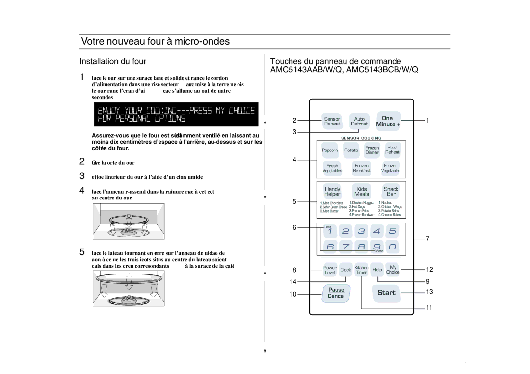 Amana AMC5143BCQ, AMC5143AAQ, AMC5143BCW, AMC5143AAW owner manual 