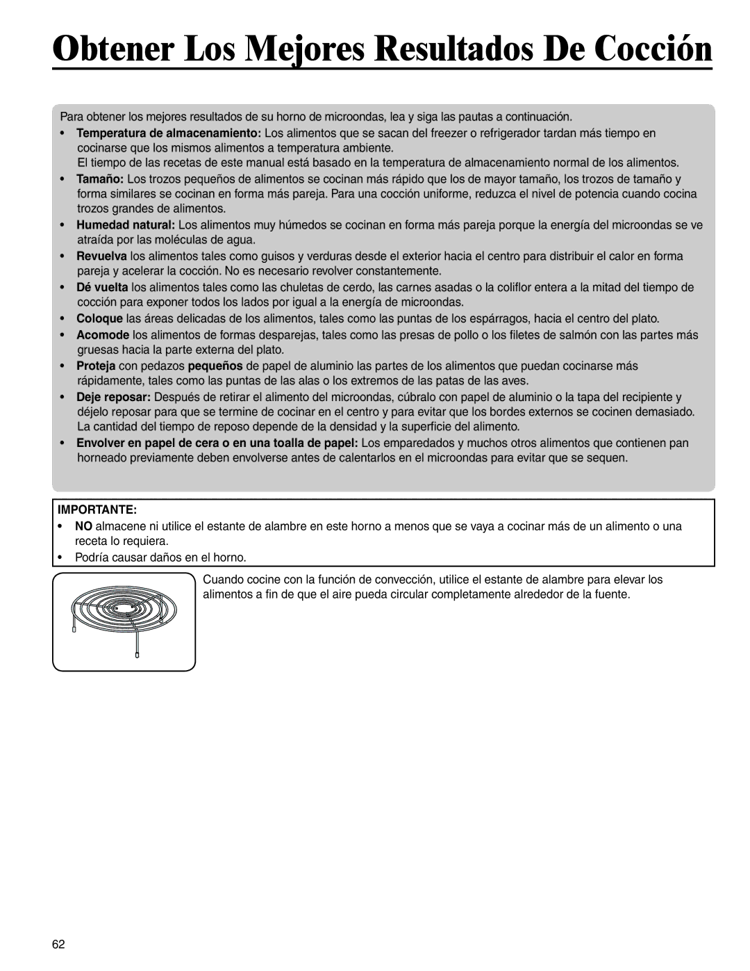 Amana AMC6158BAB, AMC6158BCB important safety instructions Obtener Los Mejores Resultados De Cocción, Importante 