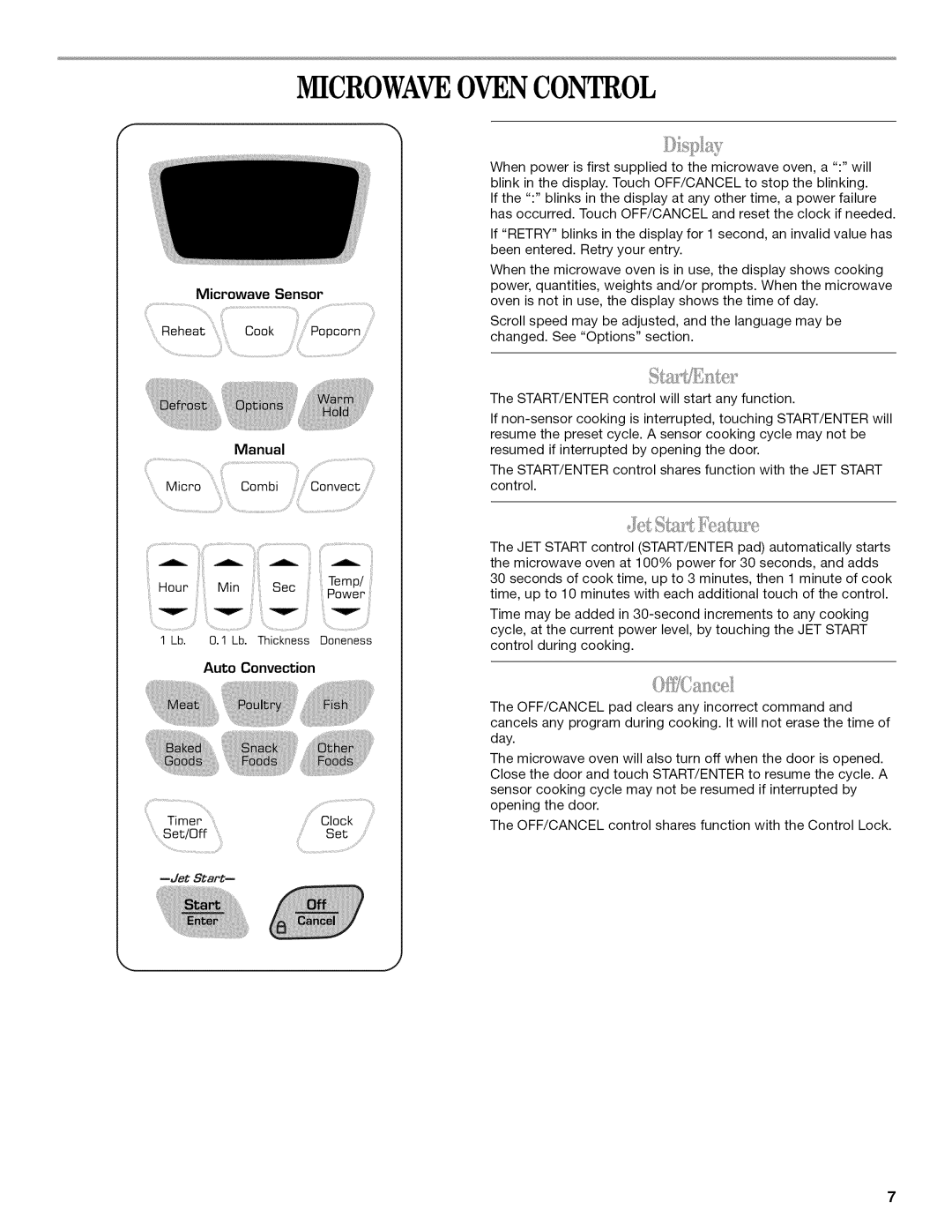 Amana AMC7159TA manual Microwaveovencontrol, Microwave Sensor, Manual, Auto Convection 