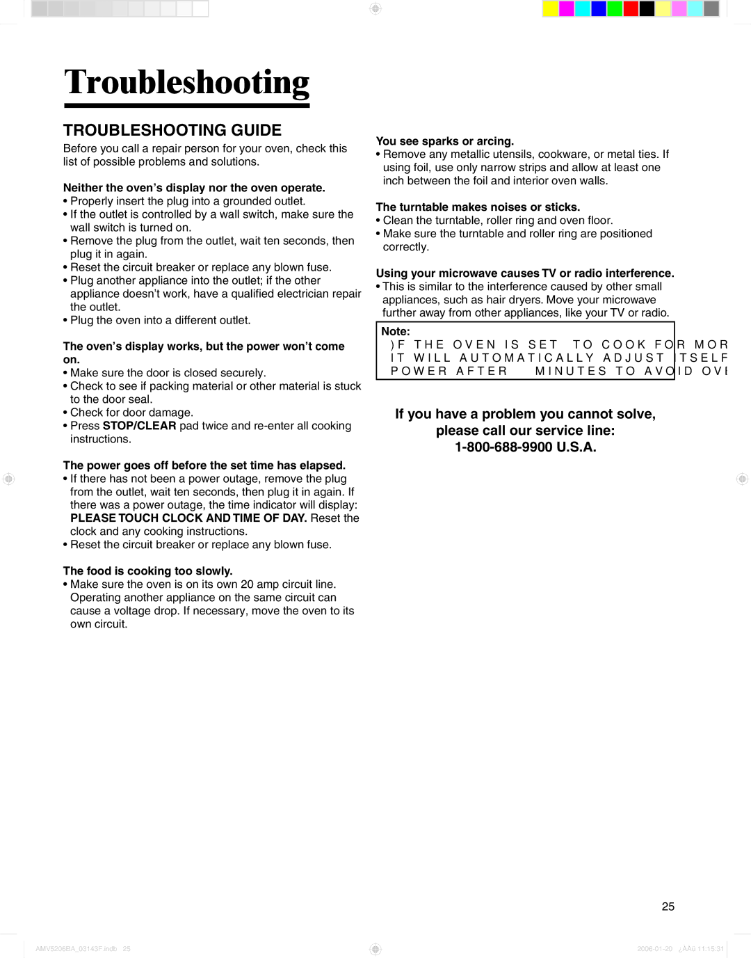 Amana AMV5206BA important safety instructions Troubleshooting Guide 