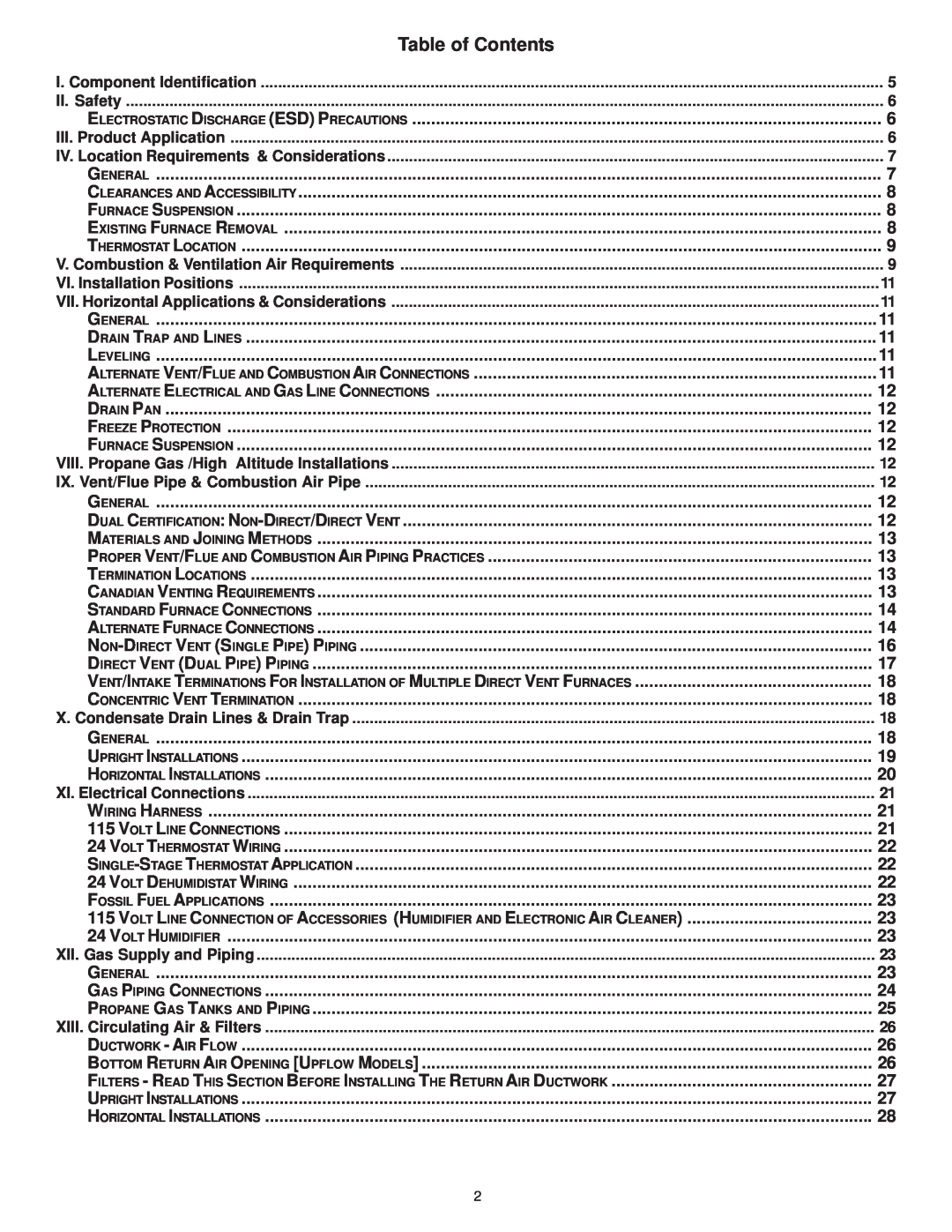 Amana AMV9, ACV9 installation instructions Table of Contents 