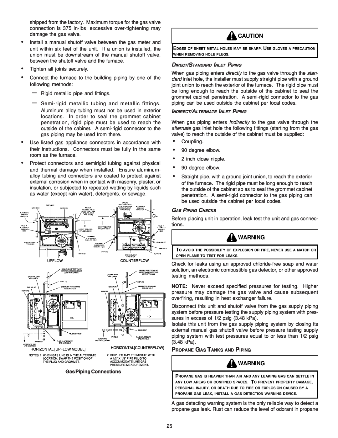 Amana ACV9, AMV9 installation instructions Gas Piping Connections 