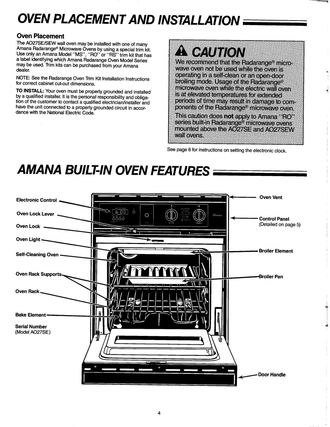 Amana AO27SEW manual 