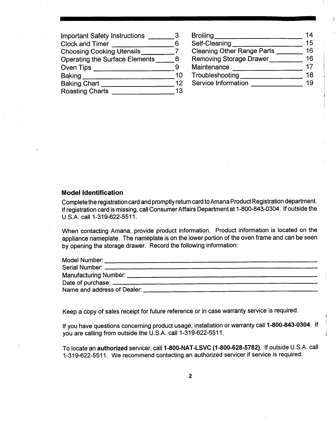 Amana ARR624, ARR626 manual 