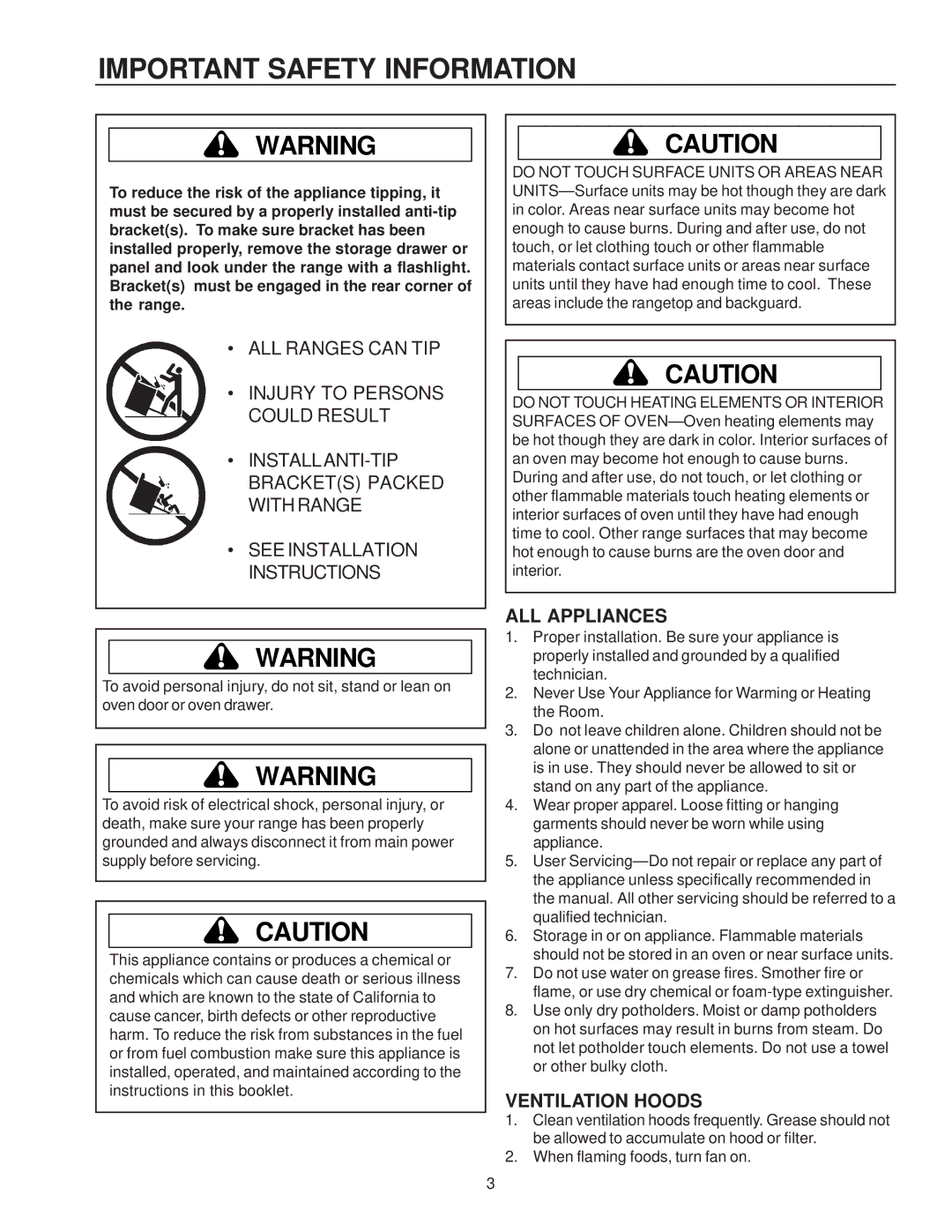 Amana ART6113*, ART6114* owner manual Important Safety Information 