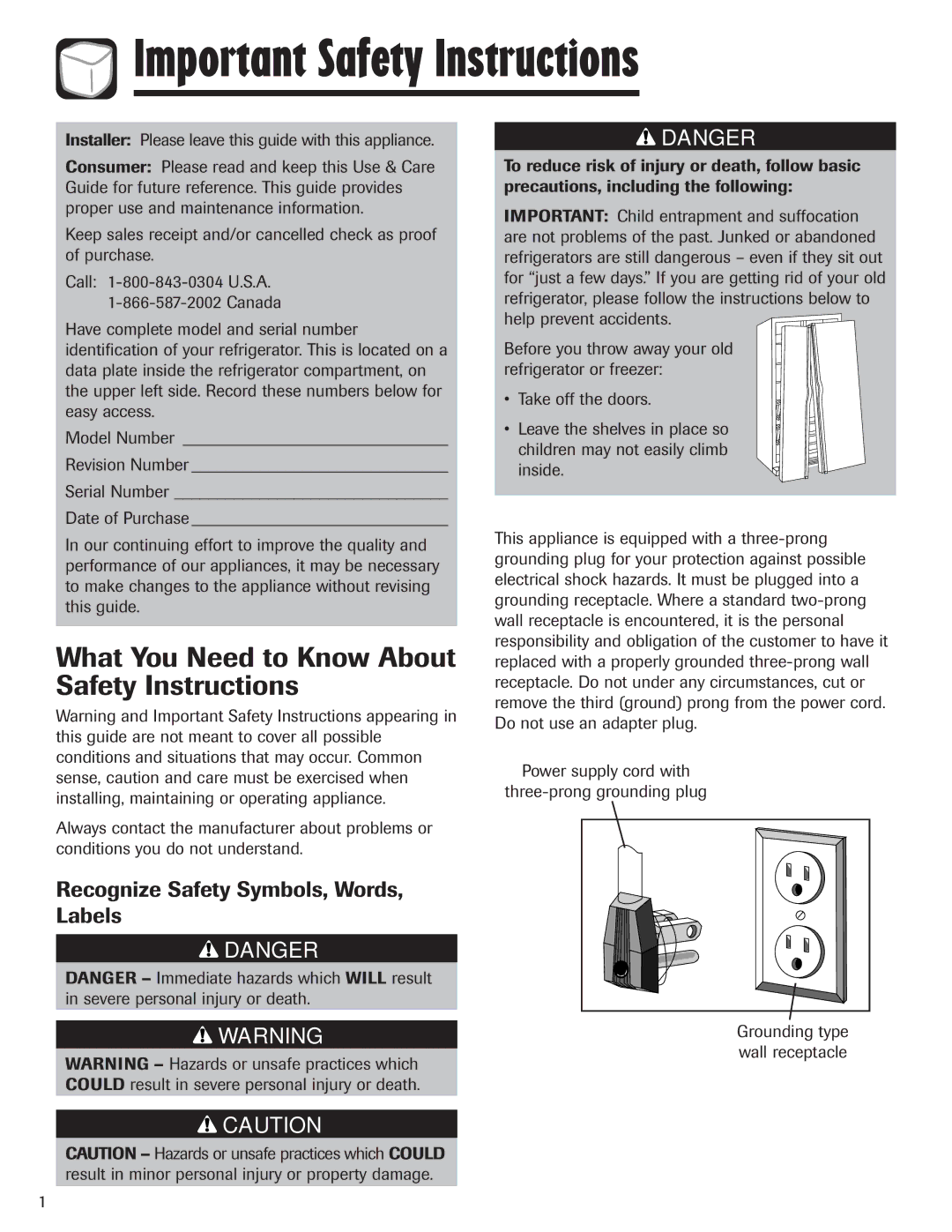 Amana ASD2328HEQ, ASD2328HEB, ASD2328HES Important Safety Instructions, What You Need to Know About Safety Instructions 