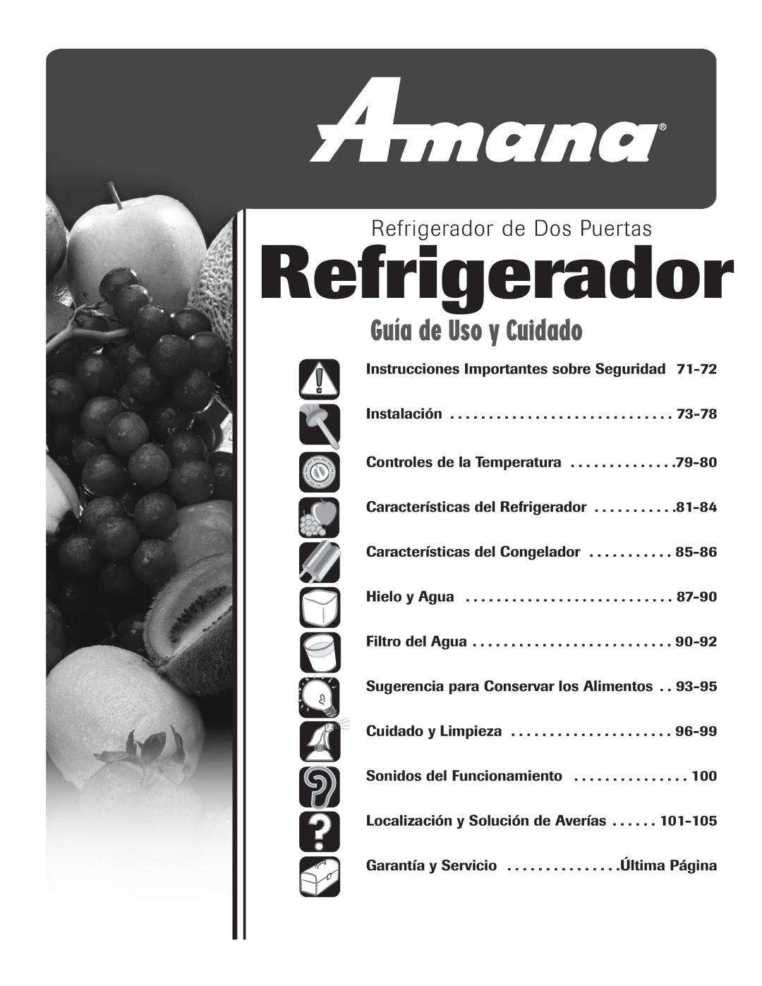 Amana ASD2328HEW, ASD2328HEB, ASD2328HES, ASD2328HEQ important safety instructions Refrigerador de Dos Puertas 