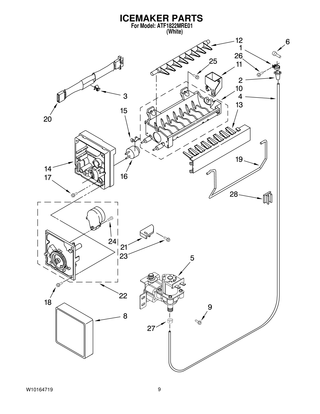 Amana ATF1822MRE01 manual Icemaker Parts 