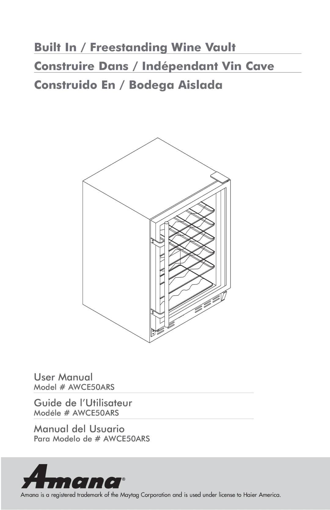 Amana AWCE50ARS warranty Guide de l’Utilisateur 