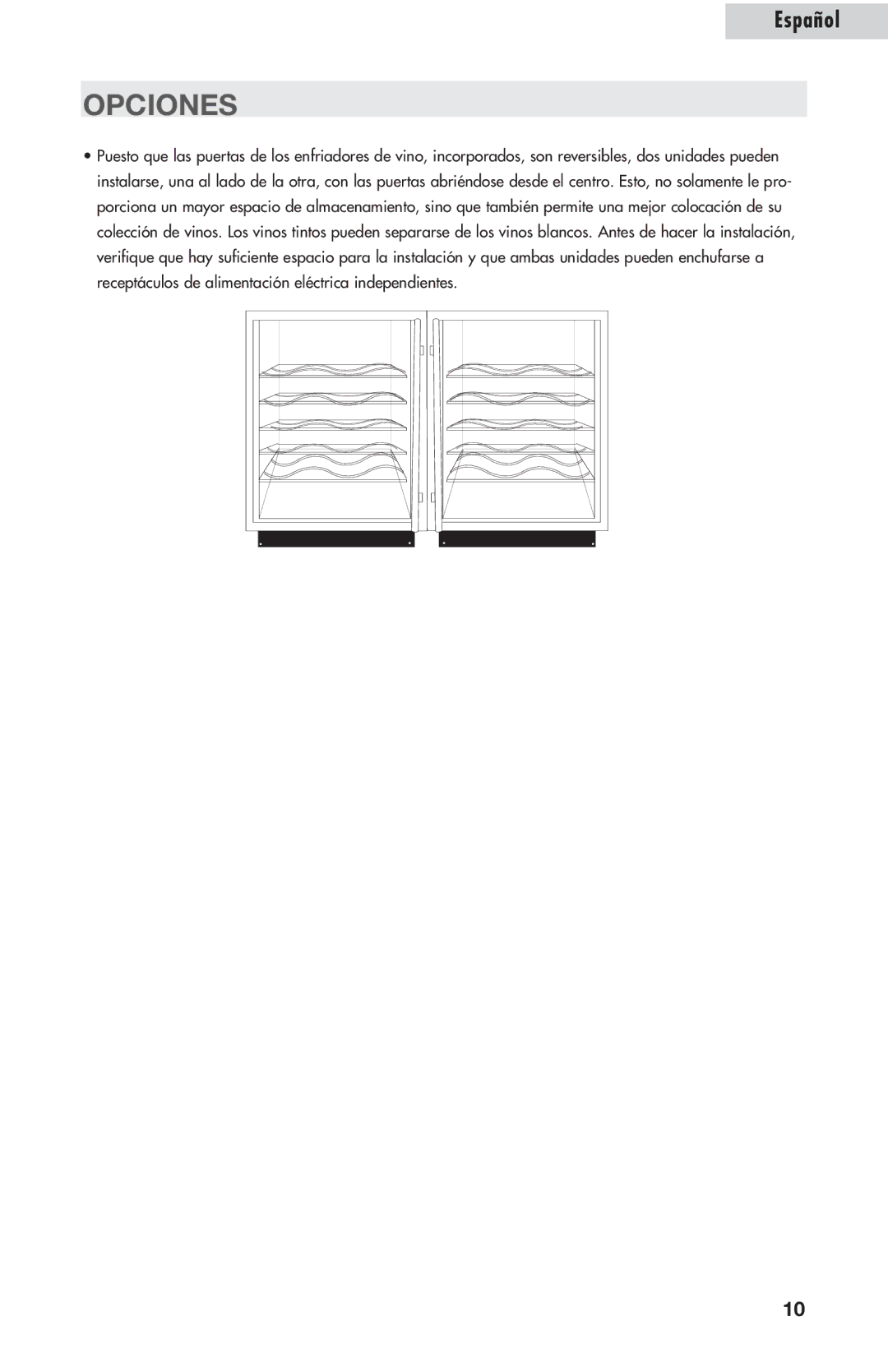 Amana AWCE50ARS warranty Opciones 