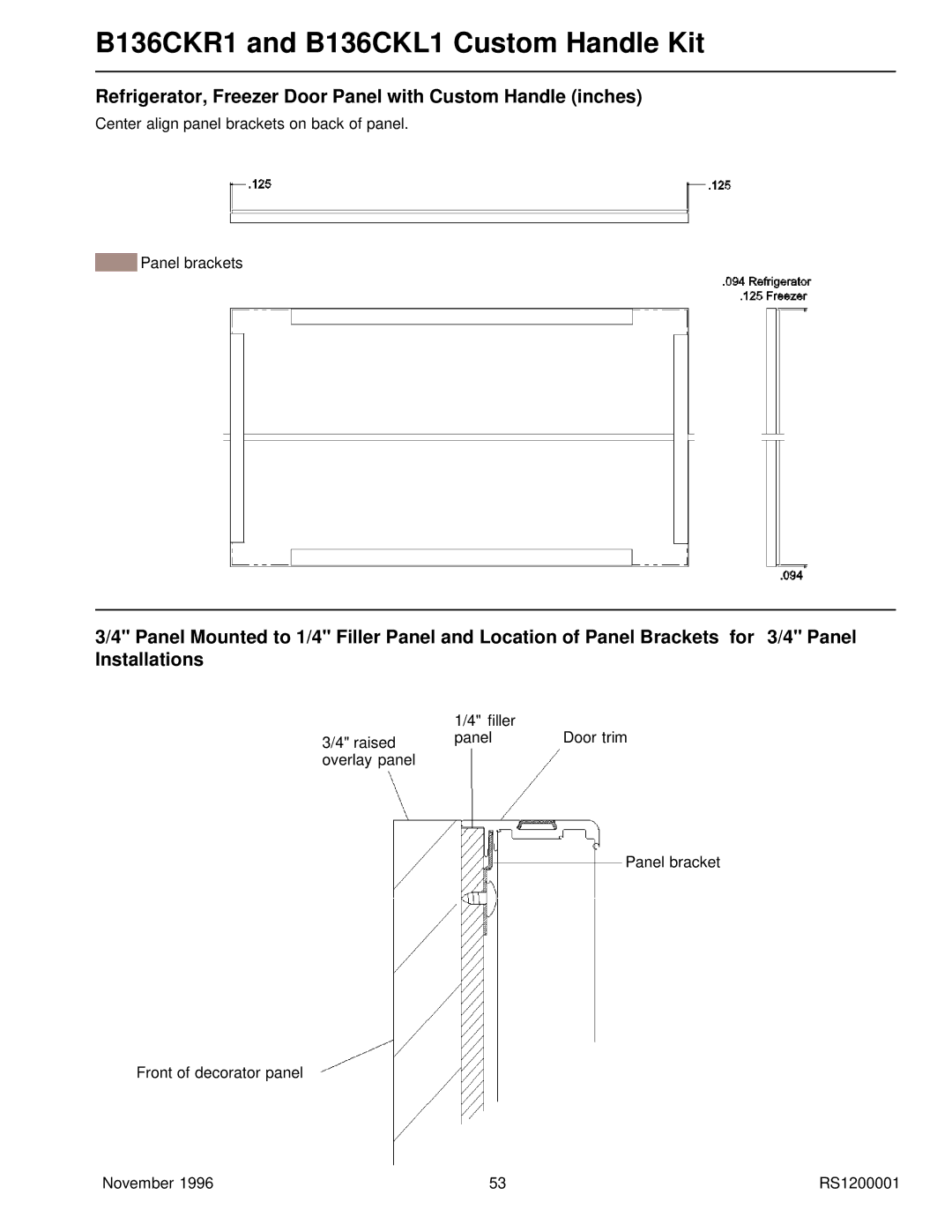 Amana Bottom Mount Refrigerator service manual Refrigerator, Freezer Door Panel with Custom Handle inches 