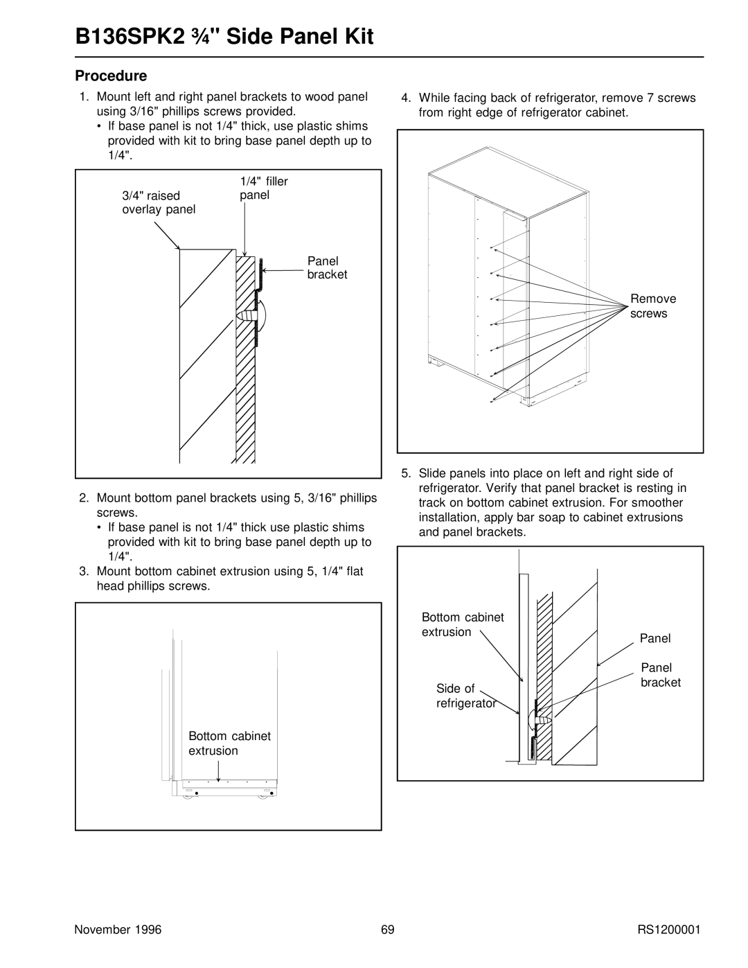 Amana Bottom Mount Refrigerator service manual Procedure 