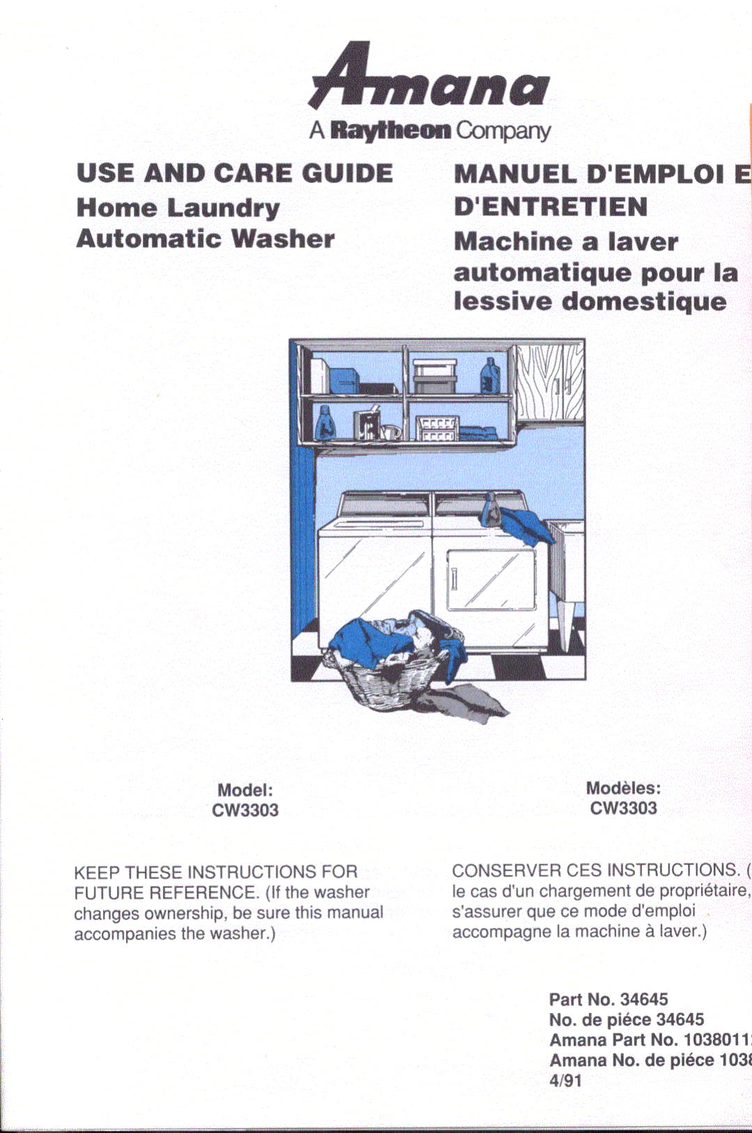 Amana CW3303 manual 