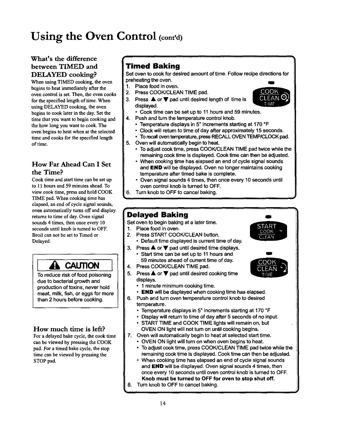 Amana ACF4215A, DCF4205, ACF4205A owner manual Baking, How Far Ahead Can I Set Time?, How much time is left? 