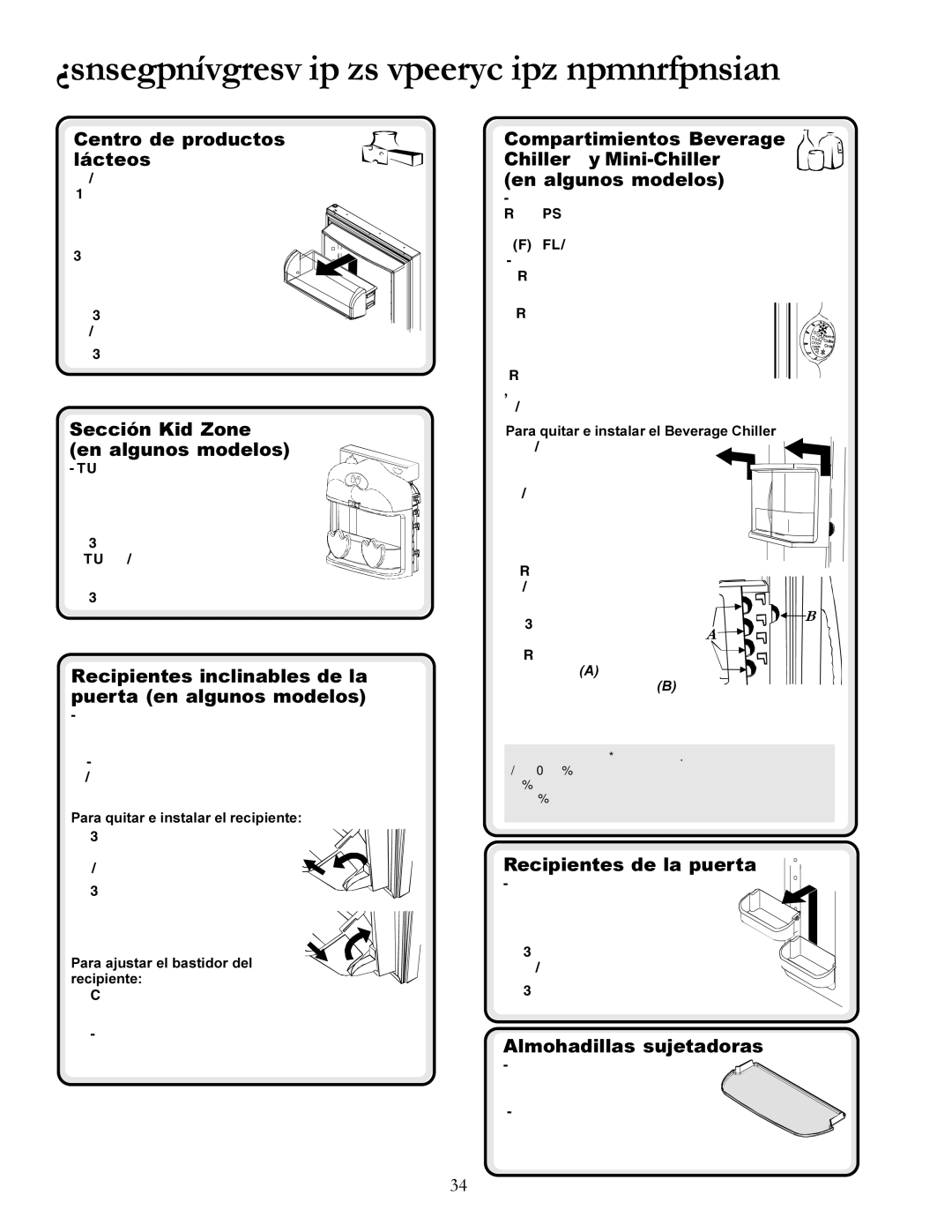 Amana DRS246RBC, DRSE663BC, DRSE663BW, DRS2663BB Características de la sección del refrigerador, Almacenaje en la puerta 