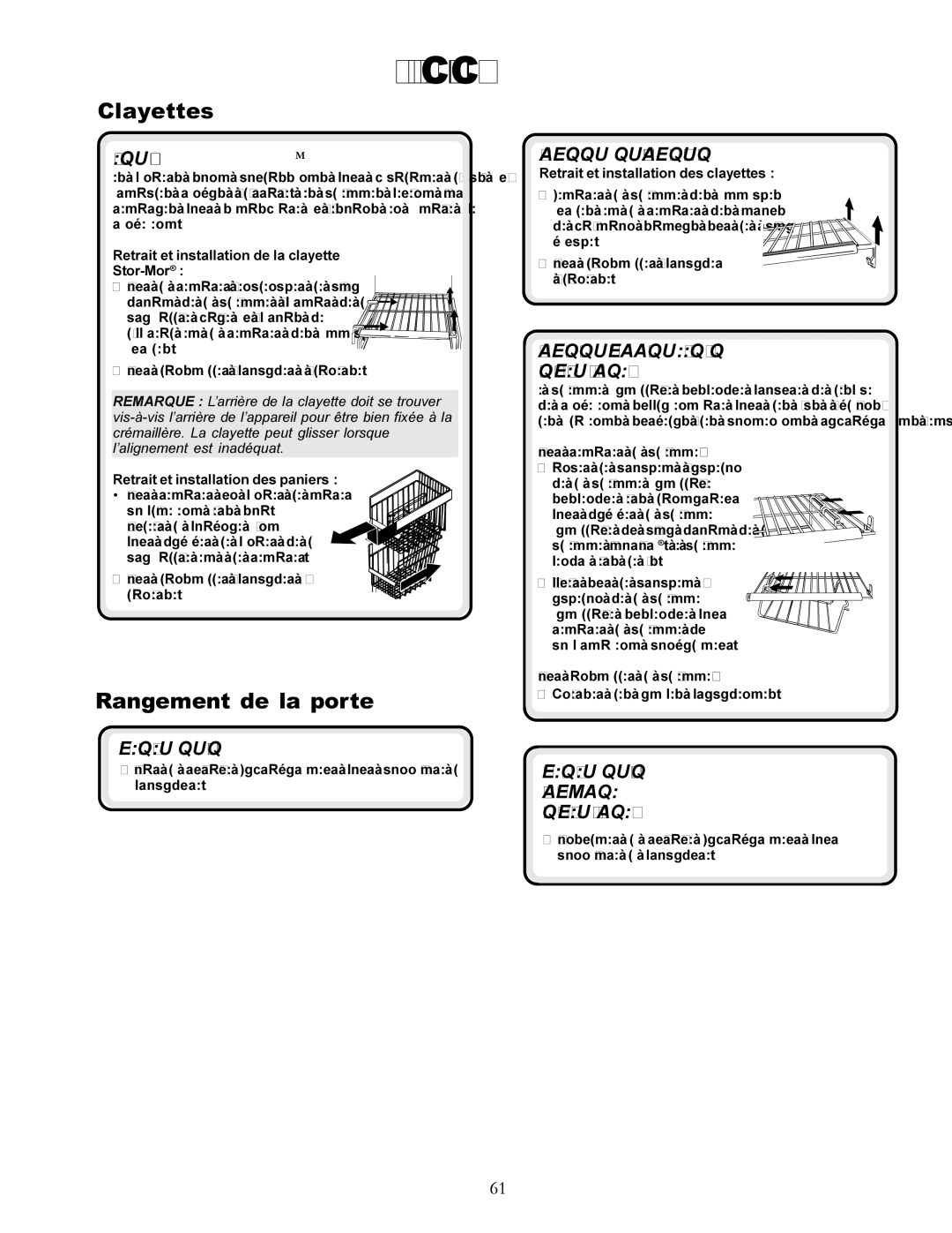 Amana DRSE663BW, DRSE663BC manual Caractéristiques du congélateur, Clayettes, Système Stor-Mor, Clayette de congélateur fixe 