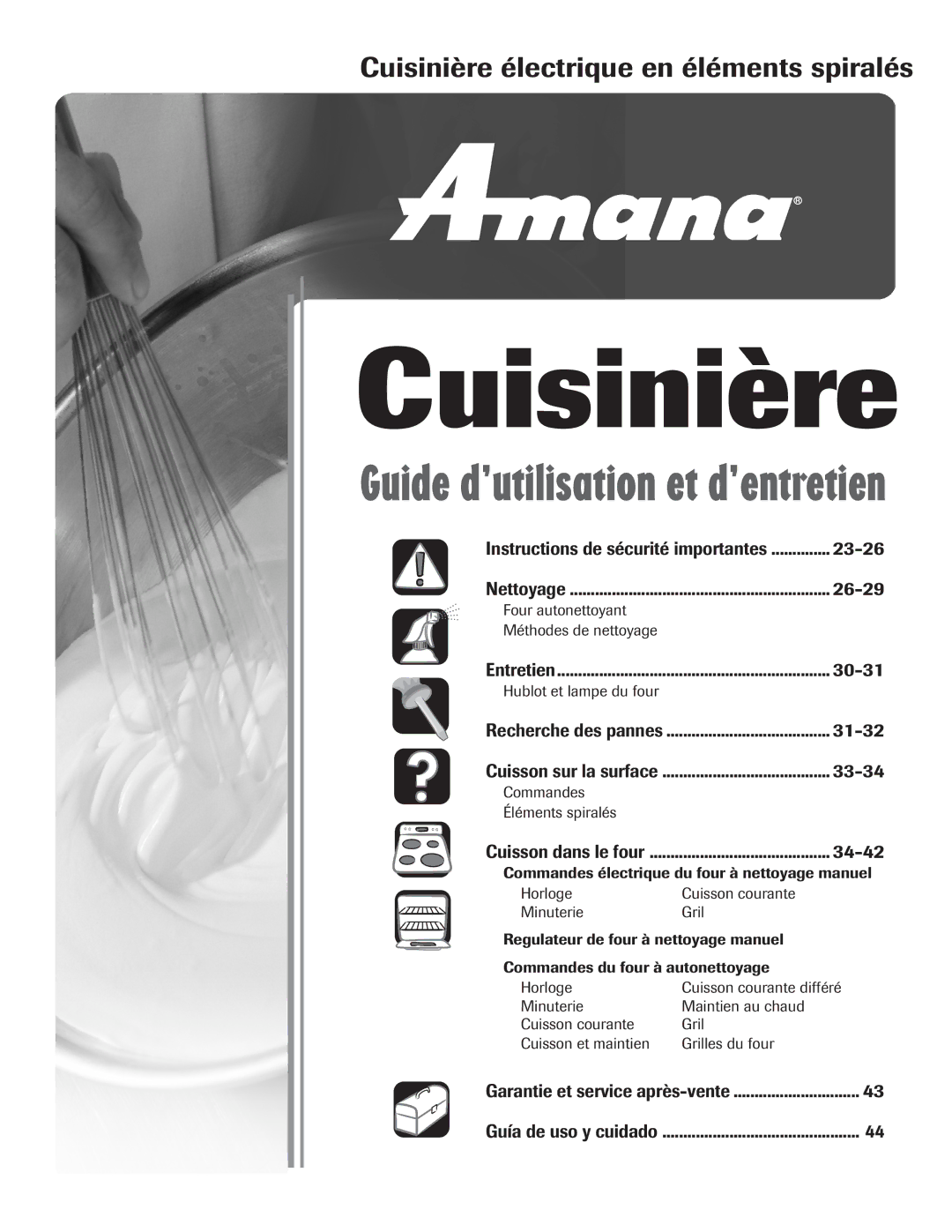 Amana Electric Range - Coil manual Cuisinière électrique en éléments spiralés 