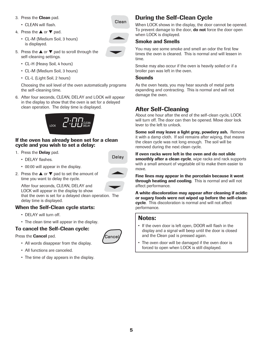 Amana Electric Range - Coil manual During the Self-Clean Cycle, After Self-Cleaning 