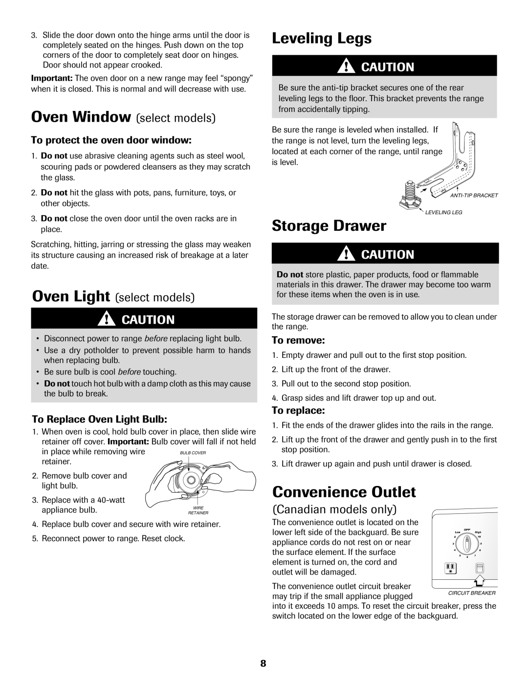 Amana Electric Range - Coil manual Leveling Legs, Storage Drawer, Convenience Outlet 