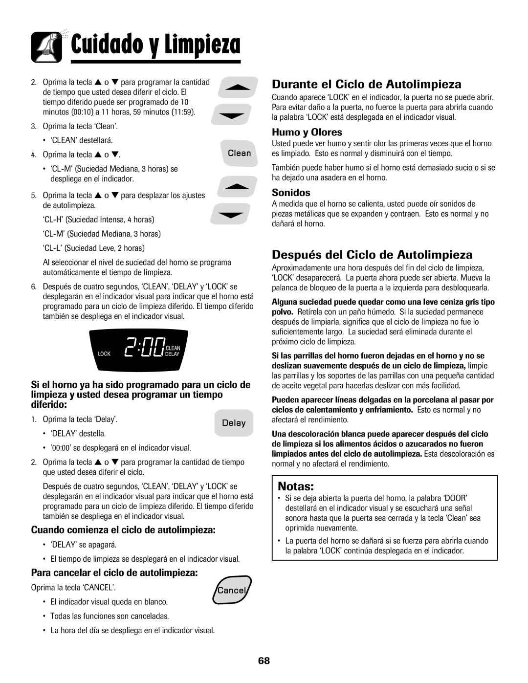 Amana Electronic Range warranty Durante el Ciclo de Autolimpieza, Después del Ciclo de Autolimpieza 